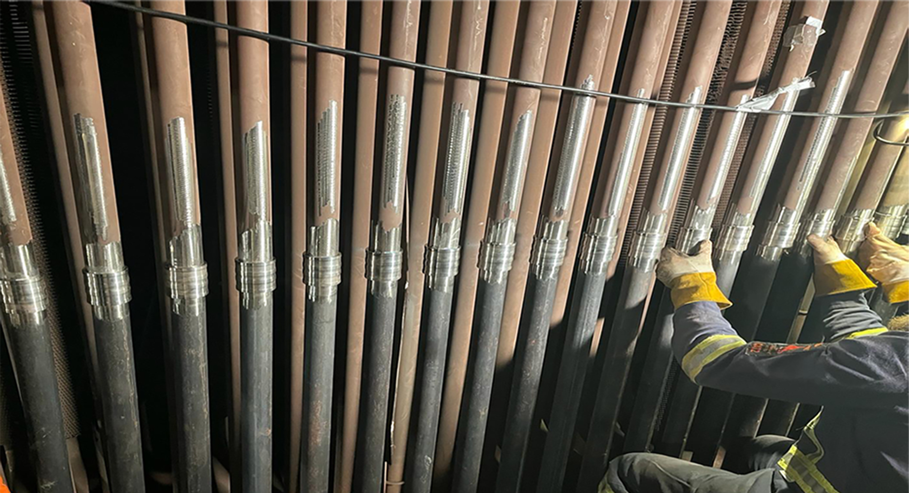 TTPS purgeless sleeve tube-to-tube connections installed across a tube bank