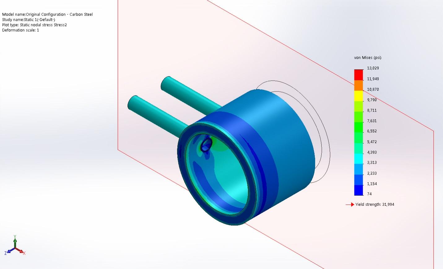 Finite element analysis of a conventional carbon-steel tube connection